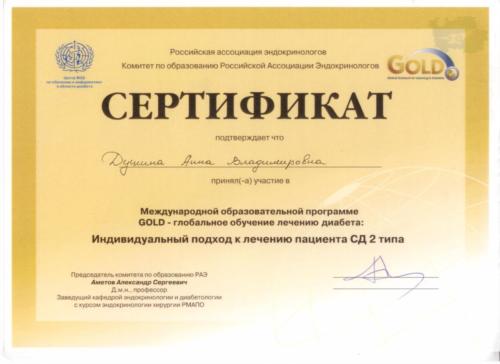 сертификат 2008